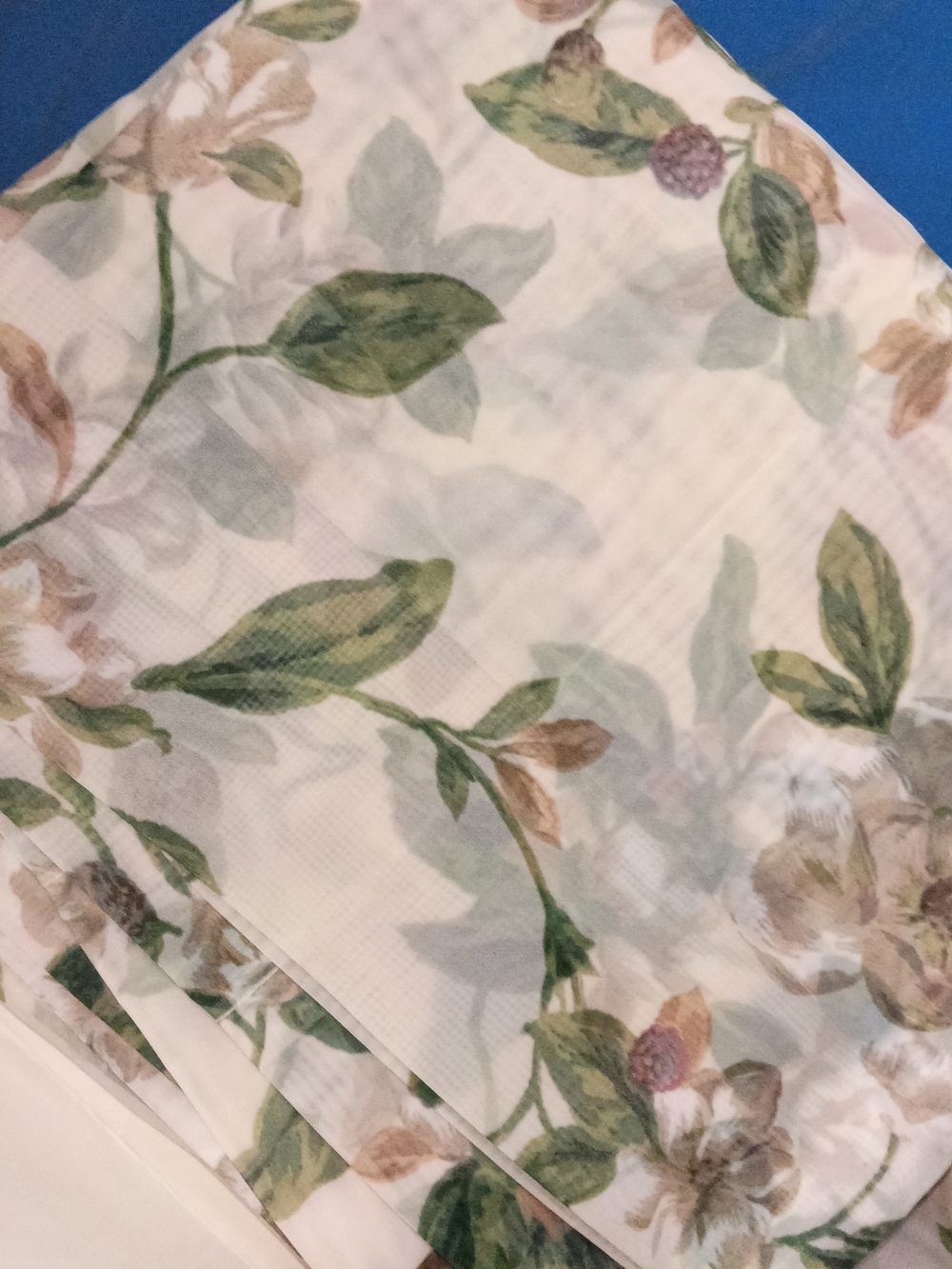 jcpenney Sheer Floral Curtain Panel in Green and Cream